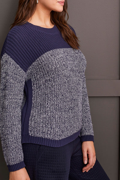 Sweater, Solid/Variegated Colorblock