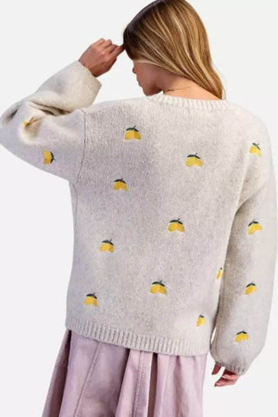 Cardigan, Lemon Embroider