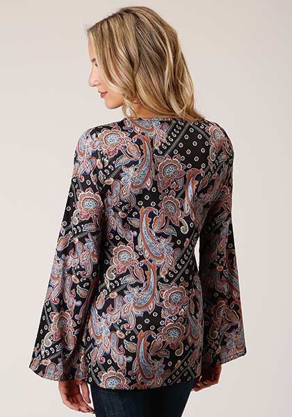 Black Floral Tie Top