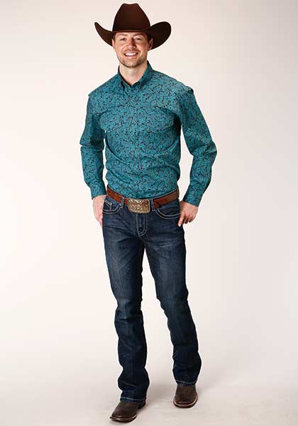 Men's Blue Agave Paisley Shirt