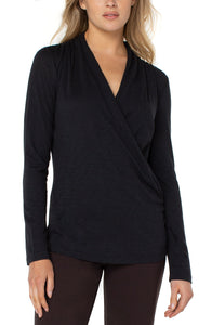 Top, Long Sleeve Wrap